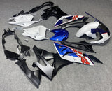 Blue, White, Red and Black Fairing Kit for a 2015 and 2016 BMW S1000RR motorcycle