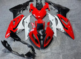 Red, White and Matte Black Fairing Kit for a 2019, 2020 and 2021 BMW S1000RR motorcycle