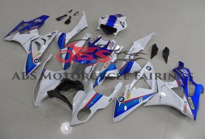 White, Blue, Red Fairing Kit for a 2019, 2020, 2021, 2022 BMW S1000RR motorcycle at Kings Motorcycle Fairings