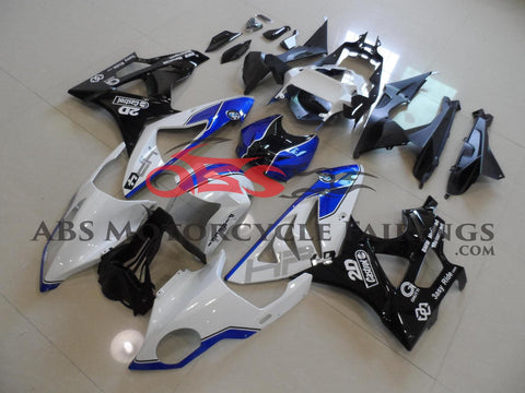 White, Blue and Black Fairing Kit for a 2019, 2020 and 2021 BMW S1000RR motorcycle