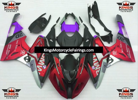 BMW S1000RR (2017-2018) Matte Red, Matte Black, Matte Silver & Purple Fairings