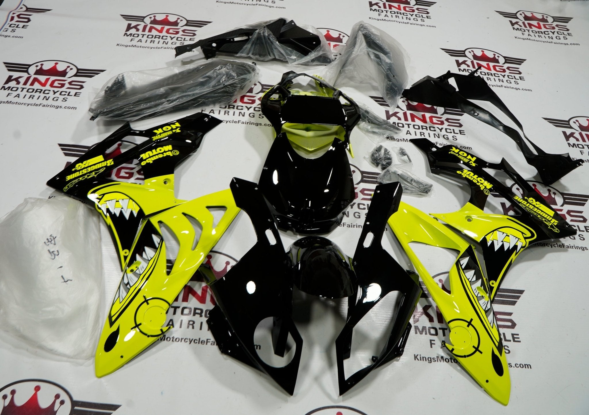 BMW S1000RR Fairings (2009-2014) Neon Yellow & Black Shark at KingsMotorcycleFairings.com