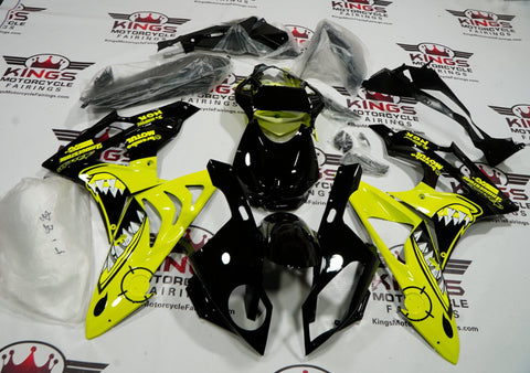 BMW S1000RR (2009-2014) Neon Yellow & Black Shark Fairings at KingsMotorcycleFairings.com