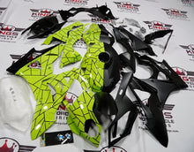 BMW S1000RR (2009-2014) Neon Yellow, Matte Black Split Fairings at KingsMotorcycleFairings.com