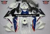 White, Blue, Red and Black Fairing Kit for a 2009, 2010, 2011, 2012, 2013 and 2014 BMW S1000RR motorcycle