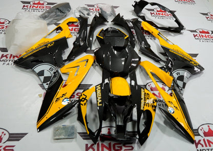 BMW S1000RR Fairings (2017-2018) Dark Yellow, Faux Carbon Fiber at KingsMotorcycleFairings.com