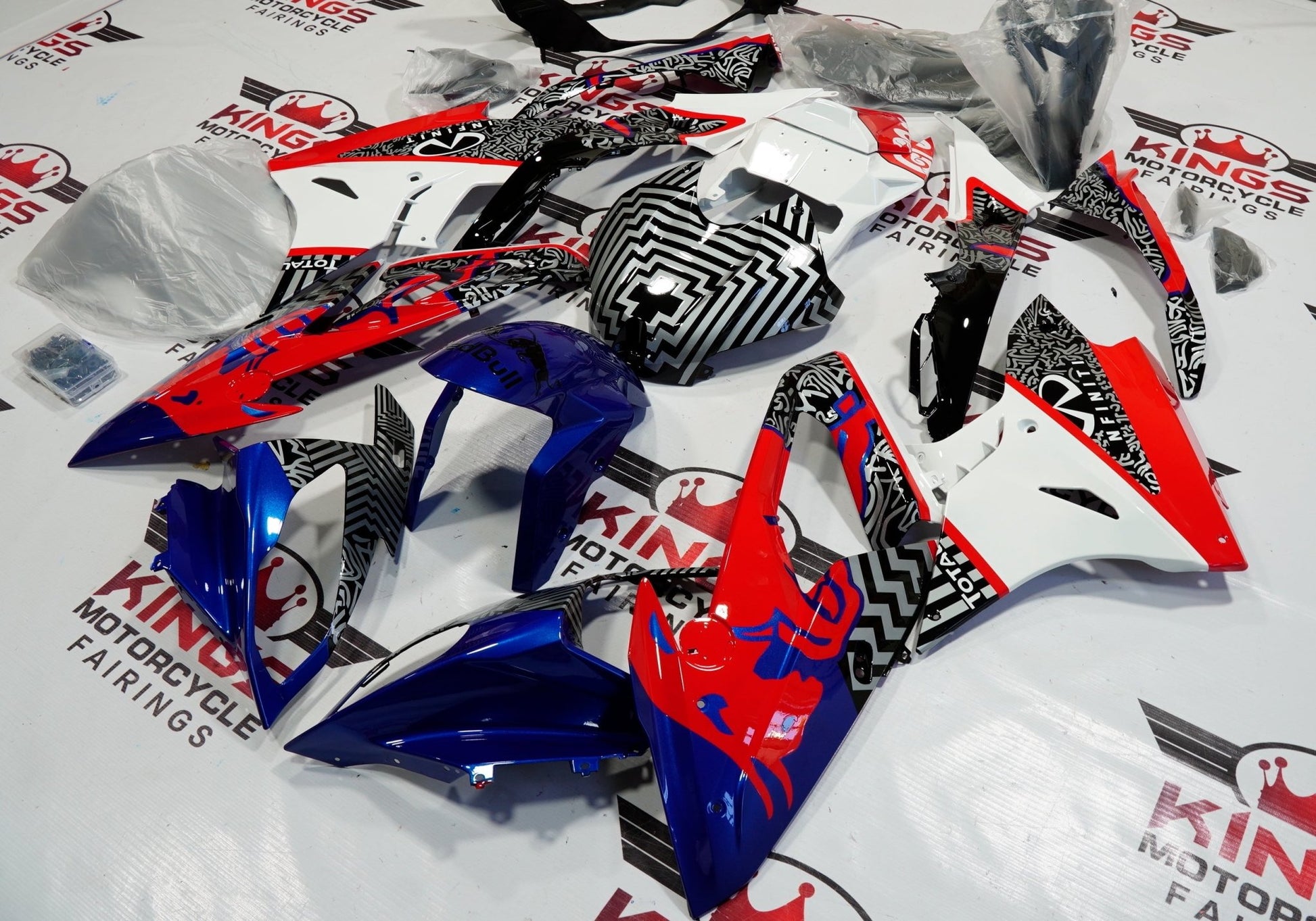 BMW S1000RR Fairings (2017-2018) White, Black, Blue, RedBull at KingsMotorcycleFairings.com