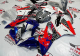 White, Black, Blue and Red Bull Fairing Kit for a 2017 and 2018 BMW S1000RR motorcycle