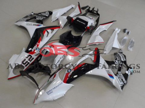 White, Black & Red Fairing Kit for a 2009, 2010, 2011, 2012, 2013 & 2014 BMW S1000RR motorcycle