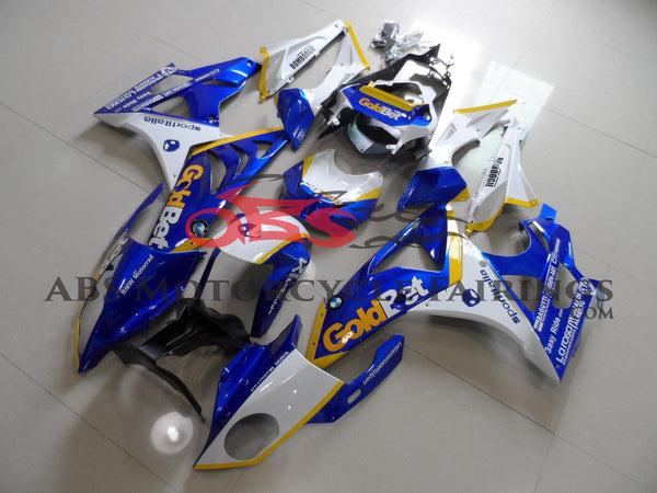 Blue, White and Yellow GoldBet Fairing Kit for a 2015 and 2016 BMW S1000RR motorcycle.