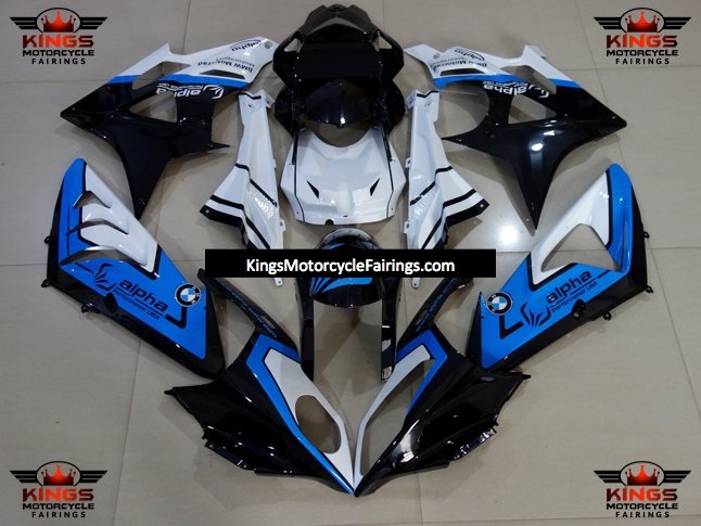 BMW S1000RR Fairings (2009-2014) Black, Blue, White Alpha at KingsMotorcycleFairings.com
