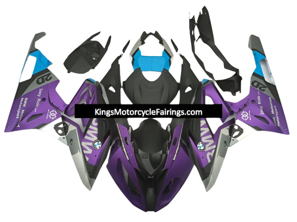 BMW S1000RR Fairings (2015-2016) Matte Purple, Black, Silver, Blue at KingsMotorcycleFairings.com