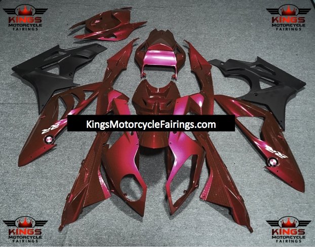 BMW S1000RR Fairings (2017-2018) Dark Red, Matte Black from KingsMotorcycleFairings.com