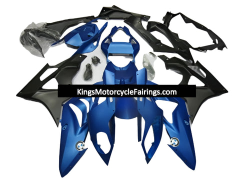 BMW S1000RR Fairings (2017-2018) Matte Blue, Matte Black at KingsMotorcycleFairings.com