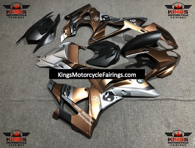 BMW S1000RR Fairings (2017-2018) Matte Bronze, Silver, Black by KingsMotorcycleFairings.com