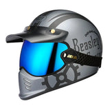 Beasley Motorcycle Helmet HD Bubble Goggles with a Blue Visor Lens is brought to you by KingsMotorcycleFairings.com