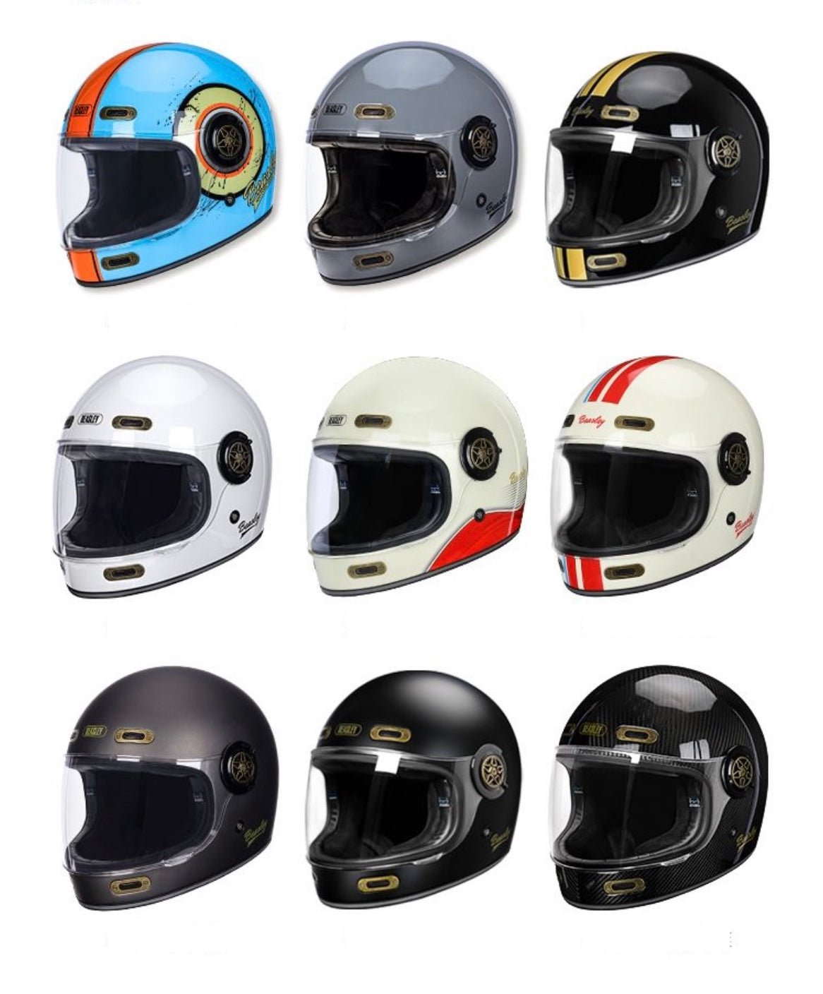 Blue, Orange Beasley Motorcycle Helmet