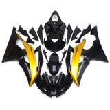 Black and Gold Fairing Kit for a 2008, 2009, 2010, 2011, 2012, 2013, 2014, 2015 & 2016 Yamaha YZF-R6 motorcycle