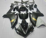Matte Black and Gold Fairing Kit for a 2007 & 2008 Yamaha YZF-R1 motorcycle