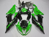 Green, Black and Silver Fairing Kit for a 2013, 2014, 2015, 2016, 2017 & 2018 Kawasaki ZX-6R 636 motorcycle