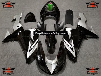 Black and Silver Fairing Kit for a 2006 & 2007 Kawasaki ZX-10R motorcycle