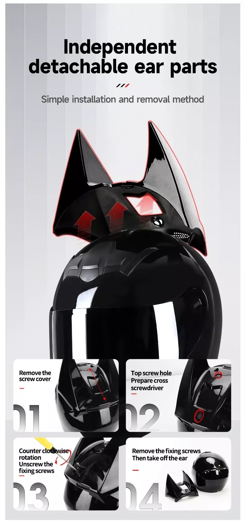 Black Batman Motorcycle Helmet with Black Visor
