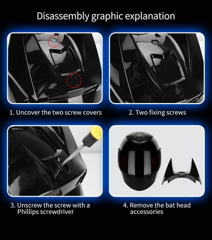 The Black Batman HNJ Full-Face Motorcycle Helmet is brought to you by KingsMotorcycleFairings.com