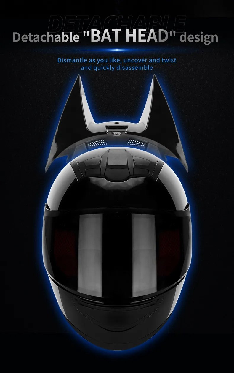 The Black Batman HNJ Full-Face Motorcycle Helmet is brought to you by KingsMotorcycleFairings.com