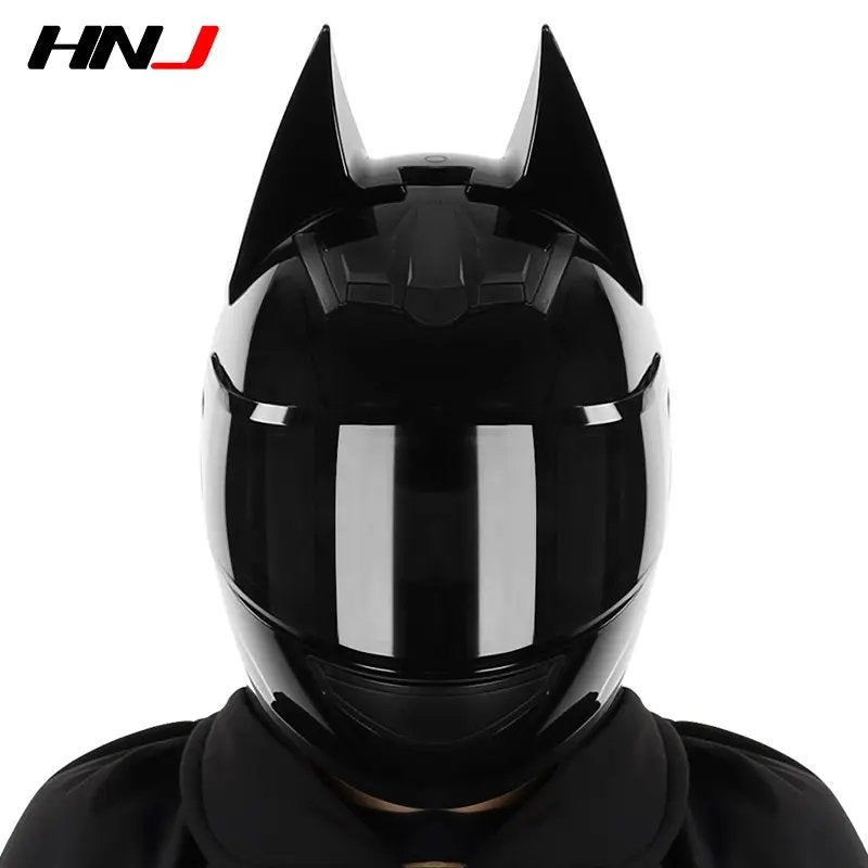 Black Batman Motorcycle Helmet with Black Visor