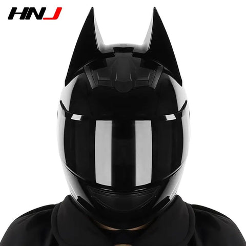 The Black Batman HNJ Full-Face Motorcycle Helmet is brought to you by Kings Motorcycle Fairings