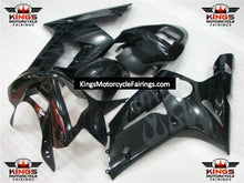Black Flame Fairing Kit for a 2003 & 2004 Kawasaki ZX-6R 636 motorcycle