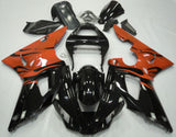 Black and Orange Flames Fairing Kit for a 2000 & 2001 Yamaha YZF-R1 motorcycle