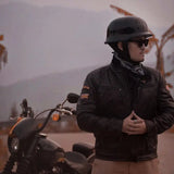 Black Half Face Soldier Motorcycle Helmet is brought to you by KingsMotorcycleFairings.com
