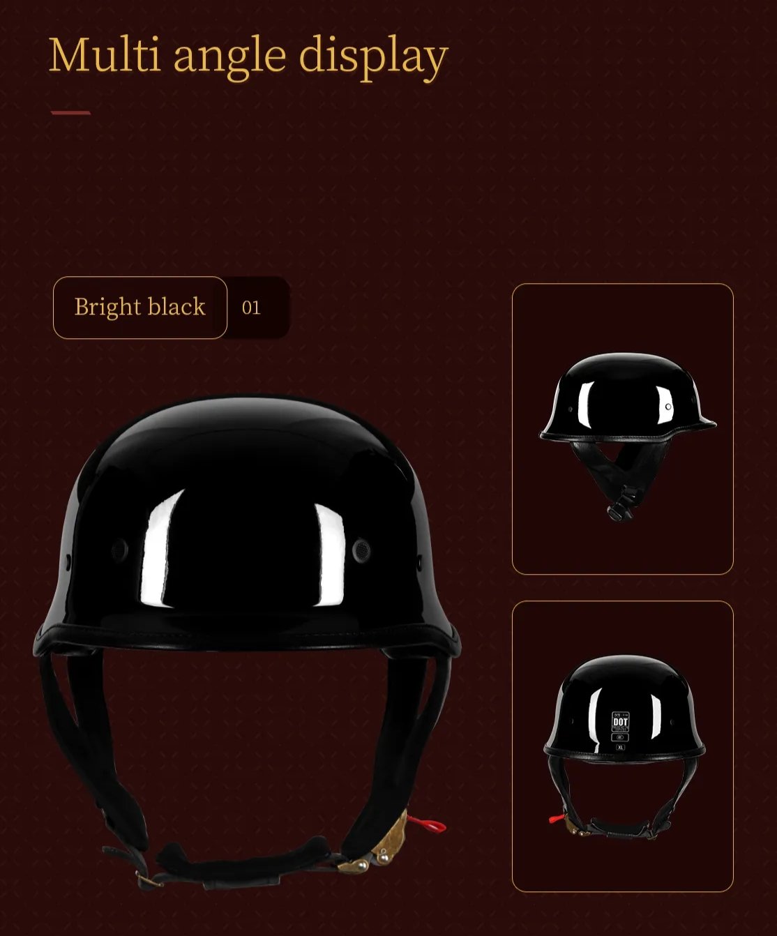 Black Half Face Soldier Motorcycle Helmet is brought to you by KingsMotorcycleFairings.com