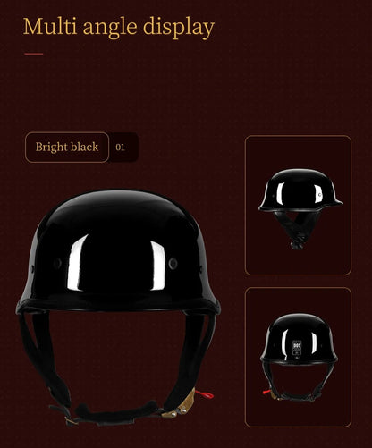 Black Half Face Soldier Motorcycle Helmet is brought to you by KingsMotorcycleFairings.com