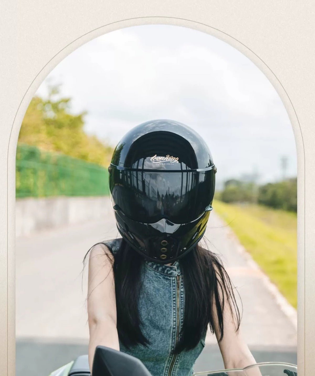 black female motorcycle helmets Matte Black Iron King Motorcycle Helmet with Silver Visor