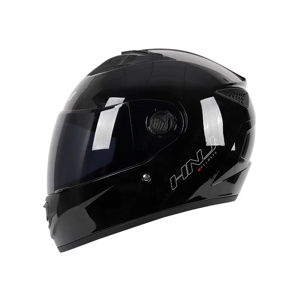 Motorcycle Helmet Black HNJ with Black Visor