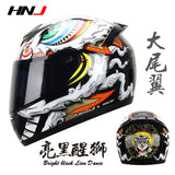 The Black Lion Dog HNJ Full-Face Motorcycle Helmet is brought to you by Kings Motorcycle Fairings