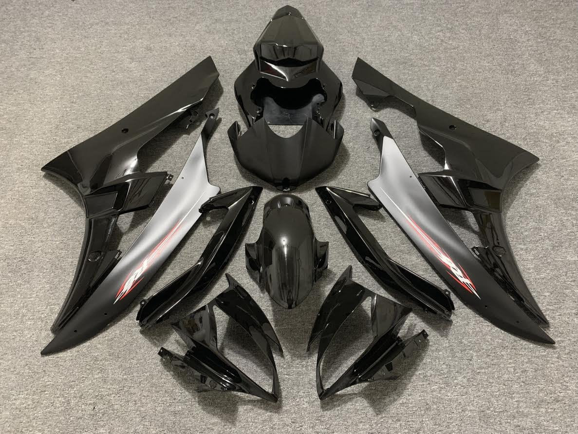 Yamaha YZF-R6 (2006-2007) Black, Matte Black & Red Fairings
