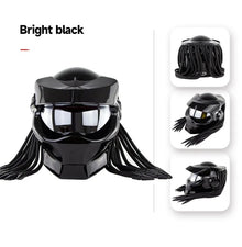 Black Predator HNJ Motorcycle Helmet - KingsMotorcycleFairings.com