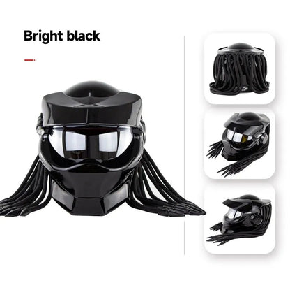 Black Predator HNJ Motorcycle Helmet - KingsMotorcycleFairings.com