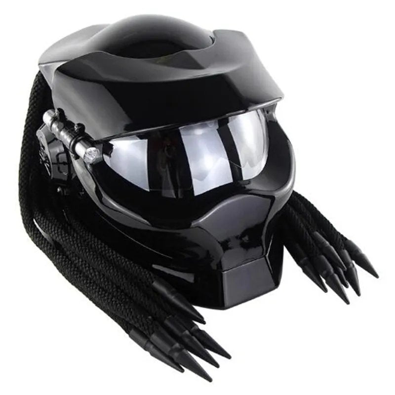 Black Predator HNJ Motorcycle Helmet - KingsMotorcycleFairings.com