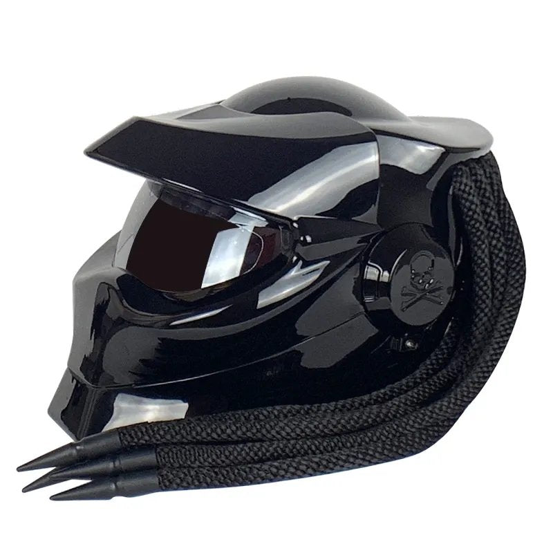 Black Predator HNJ Motorcycle Helmet - KingsMotorcycleFairings.com