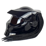 Black Predator HNJ Motorcycle Helmet - KingsMotorcycleFairings.com