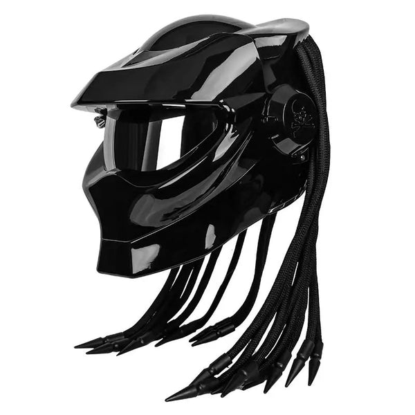 Black Predator HNJ Motorcycle Helmet - KingsMotorcycleFairings.com