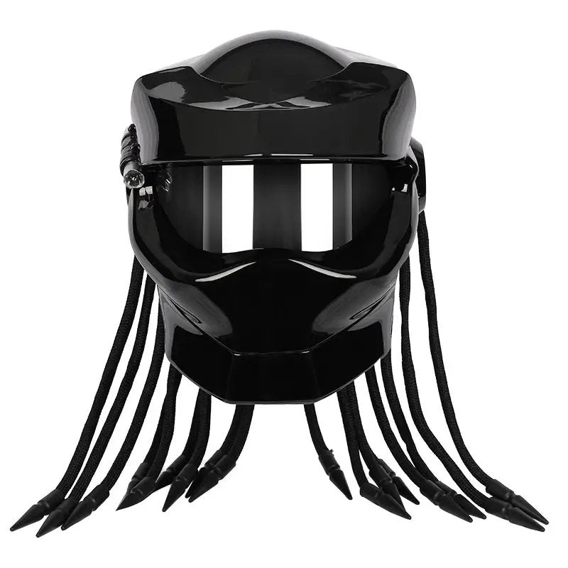 Black Predator HNJ Motorcycle Helmet