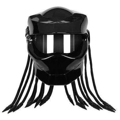 Black Predator HNJ Motorcycle Helmet - KingsMotorcycleFairings.com