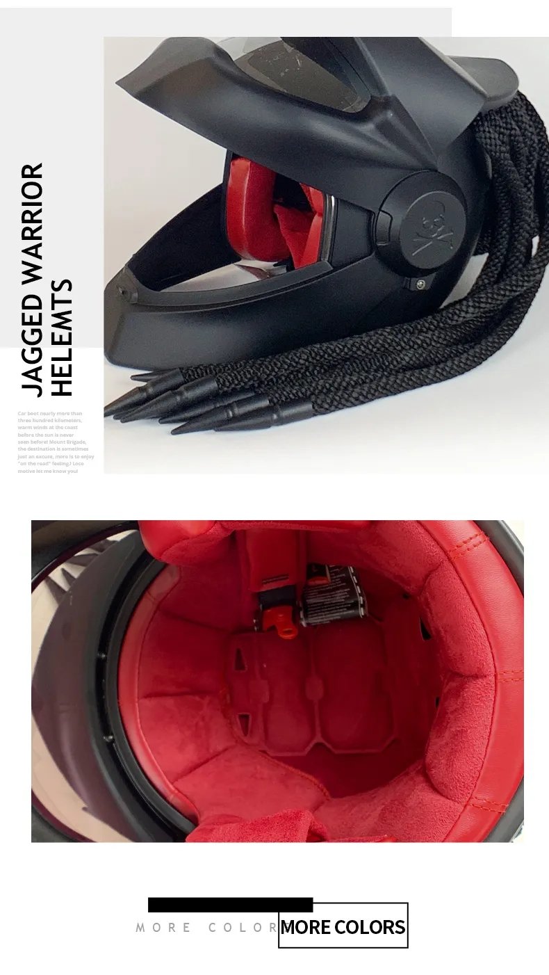 Matte Black Predator HNJ Motorcycle Helmet - KingsMotorcycleFairings.com
