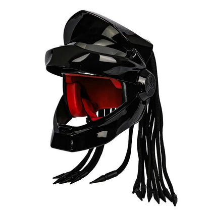 Black Predator HNJ Motorcycle Helmet - KingsMotorcycleFairings.com