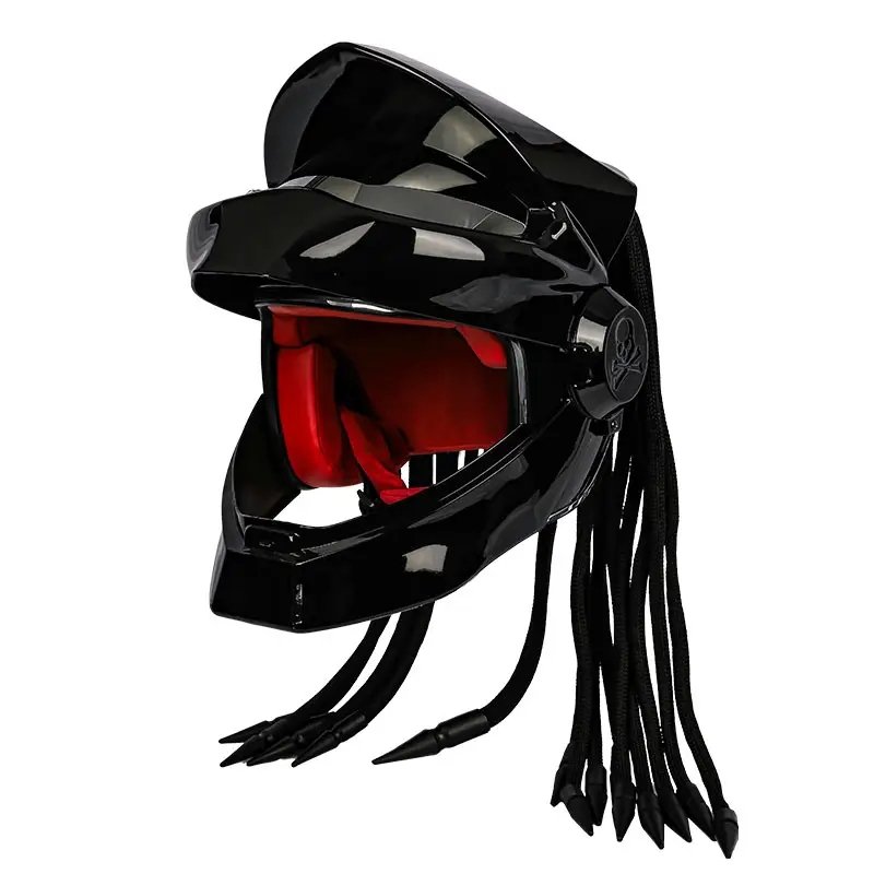 black predator motorcycle helmet Black Predator HNJ Motorcycle Helmet